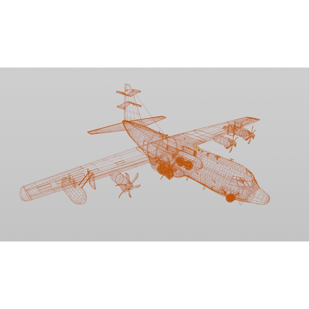 Lockheed Martin EC-130J 3D Model – Low Poly Military Aircraft, FBX - View 12