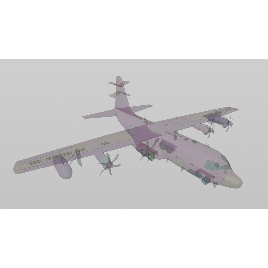 Lockheed Martin EC-130J 3D Model – Low Poly Military Aircraft, FBX - View 13