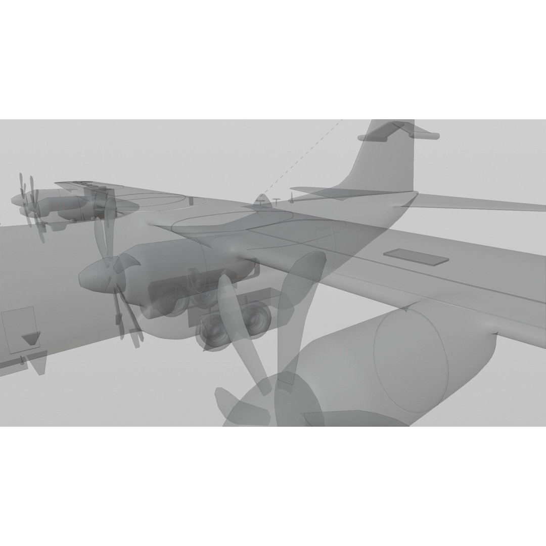 Lockheed Martin EC-130J 3D Model – Low Poly Military Aircraft, FBX - View 14