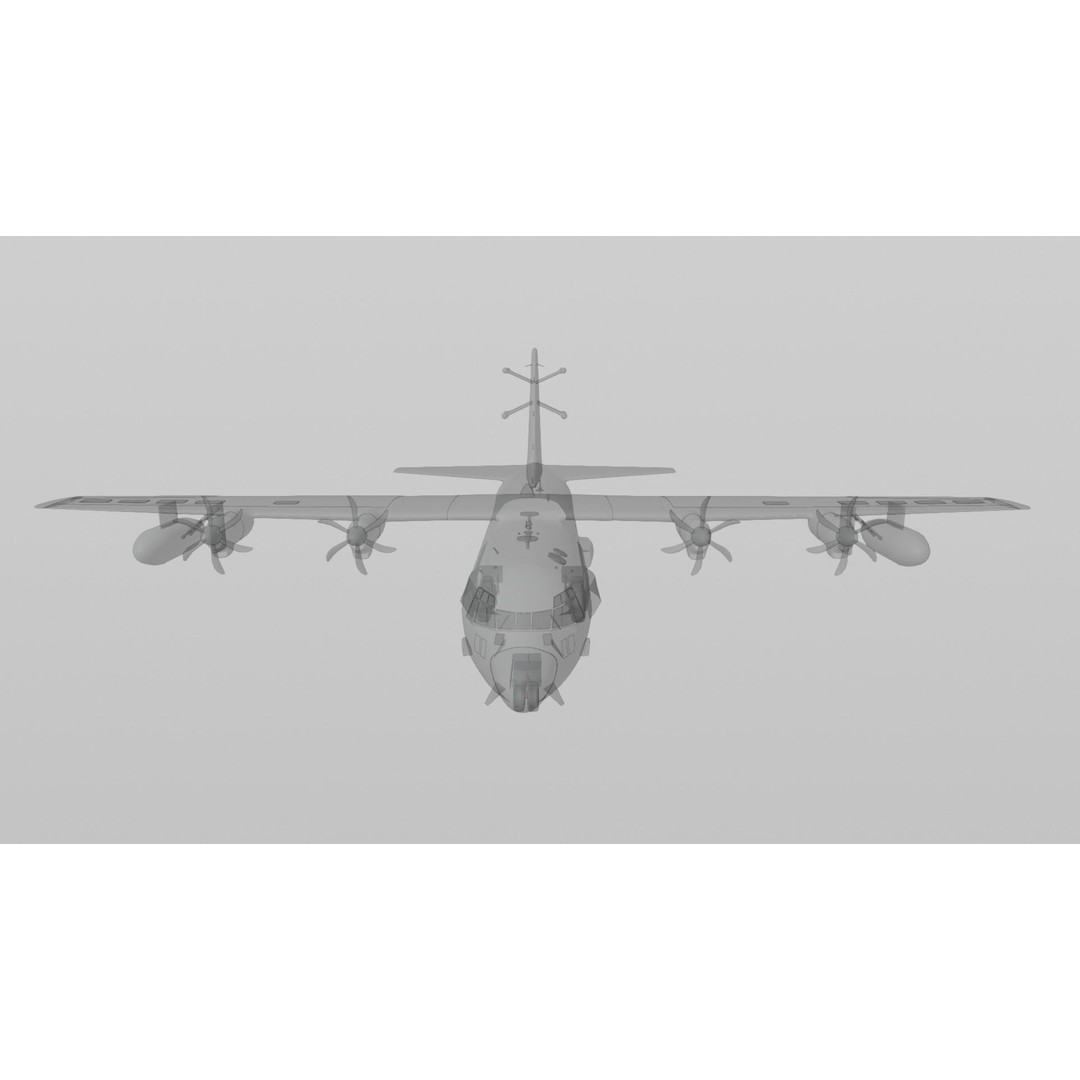 Lockheed Martin EC-130J 3D Model – Low Poly Military Aircraft, FBX - View 15