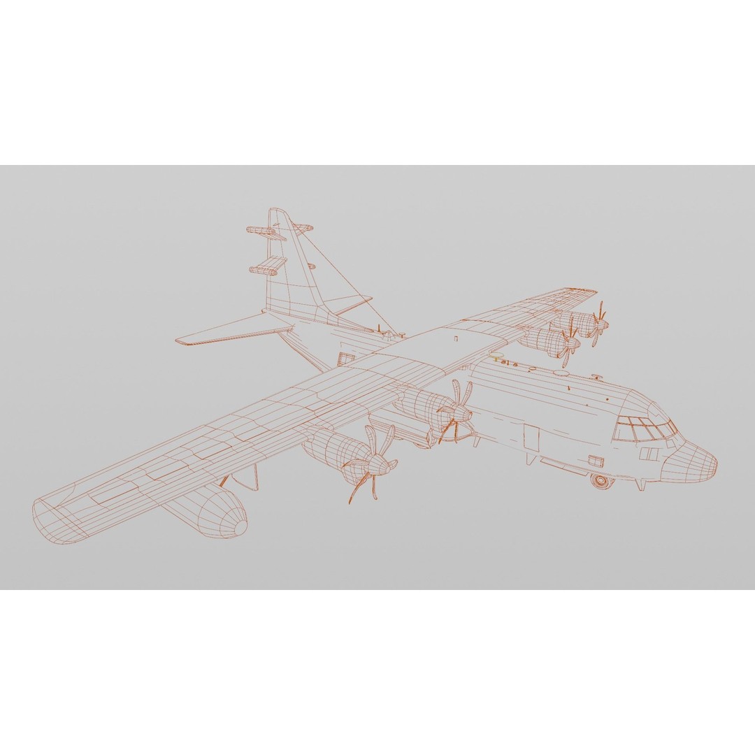 Lockheed Martin EC-130J 3D Model – Low Poly Military Aircraft, FBX - View 16