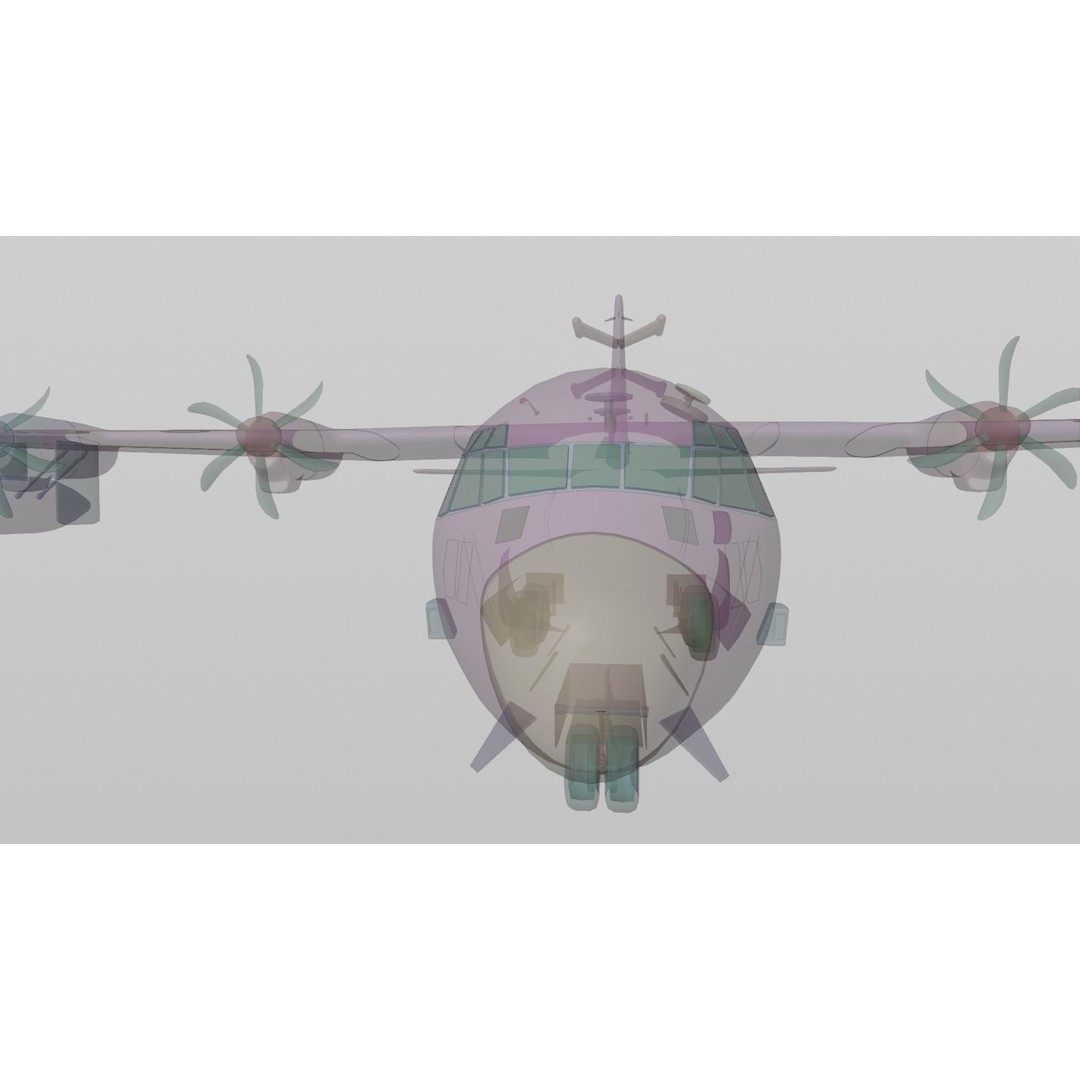 Lockheed Martin EC-130J 3D Model – Low Poly Military Aircraft, FBX - View 18