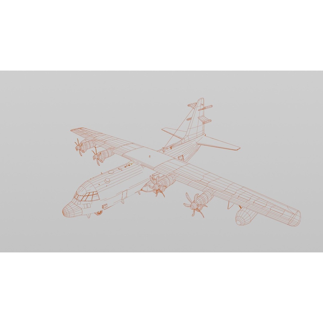 Lockheed Martin EC-130J 3D Model – Low Poly Military Aircraft, FBX - View 20