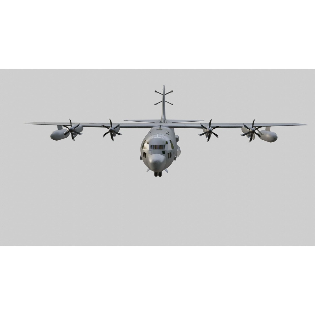 Lockheed Martin EC-130J 3D Model – Low Poly Military Aircraft, FBX - View 6