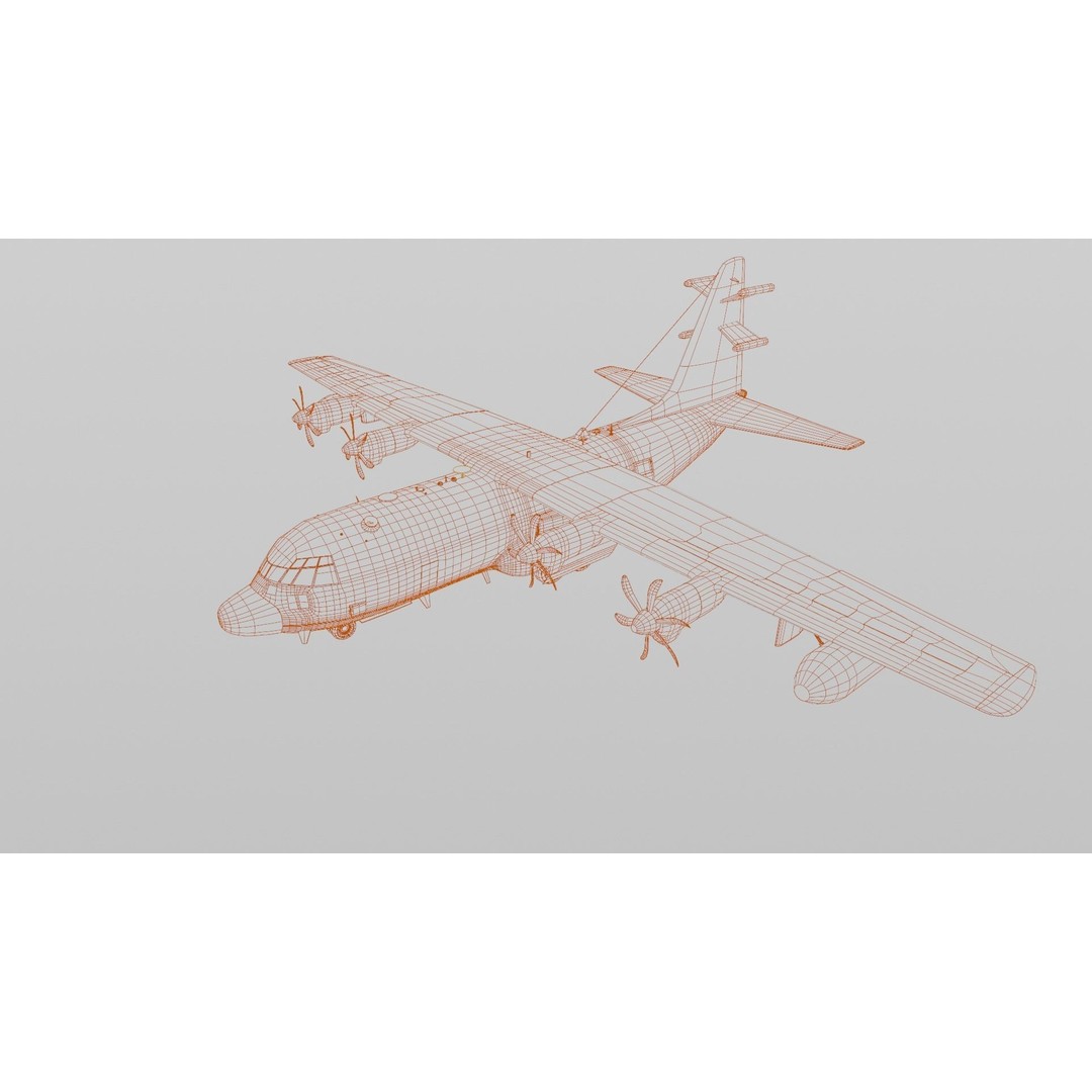 Lockheed Martin EC-130J 3D Model – Low Poly Military Aircraft, FBX - View 9