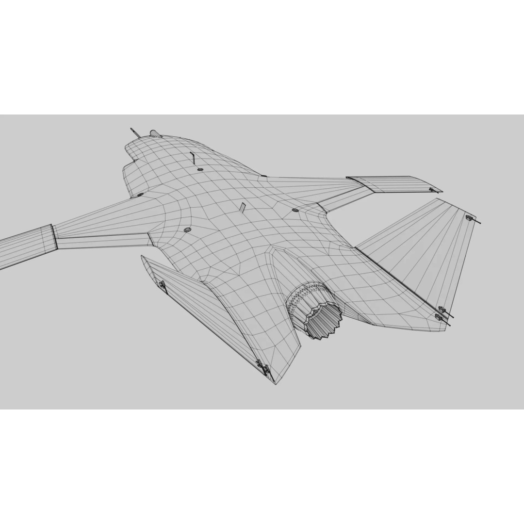 Boeing MQ-28 Ghost Bat 3D Model – Low Poly Game Ready Drone, FBX - View 12