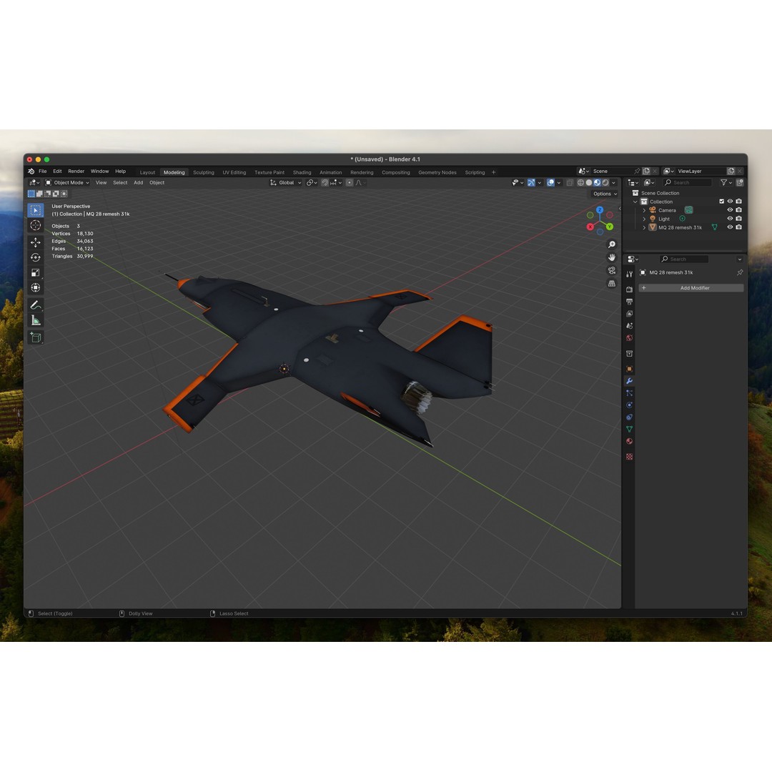 Boeing MQ-28 Ghost Bat 3D Model – Low Poly Game Ready Drone, FBX - View 19