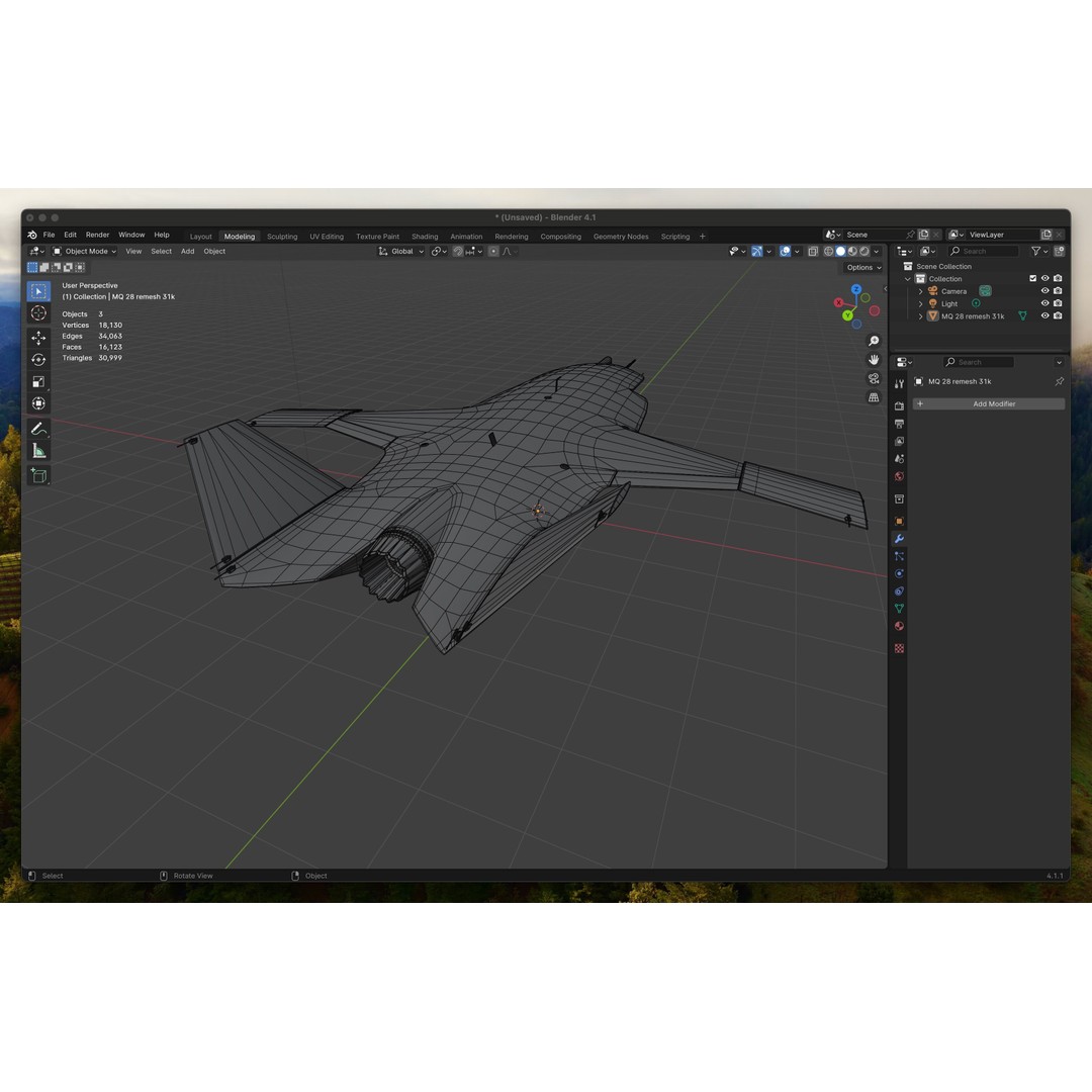 Boeing MQ-28 Ghost Bat 3D Model – Low Poly Game Ready Drone, FBX - View 20