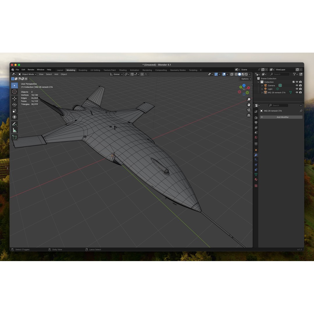 Boeing MQ-28 Ghost Bat 3D Model – Low Poly Game Ready Drone, FBX - View 21