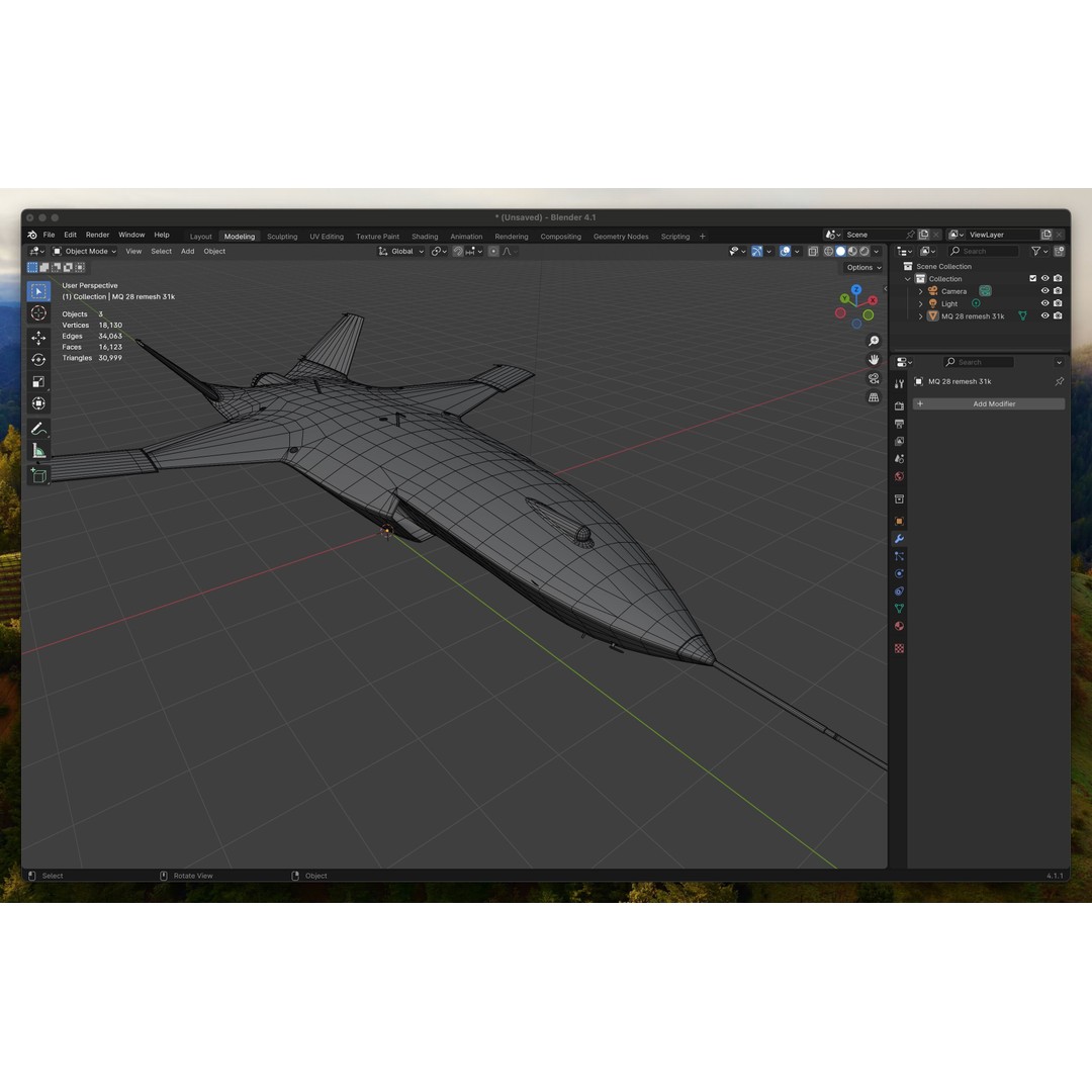 Boeing MQ-28 Ghost Bat 3D Model – Low Poly Game Ready Drone, FBX - View 22