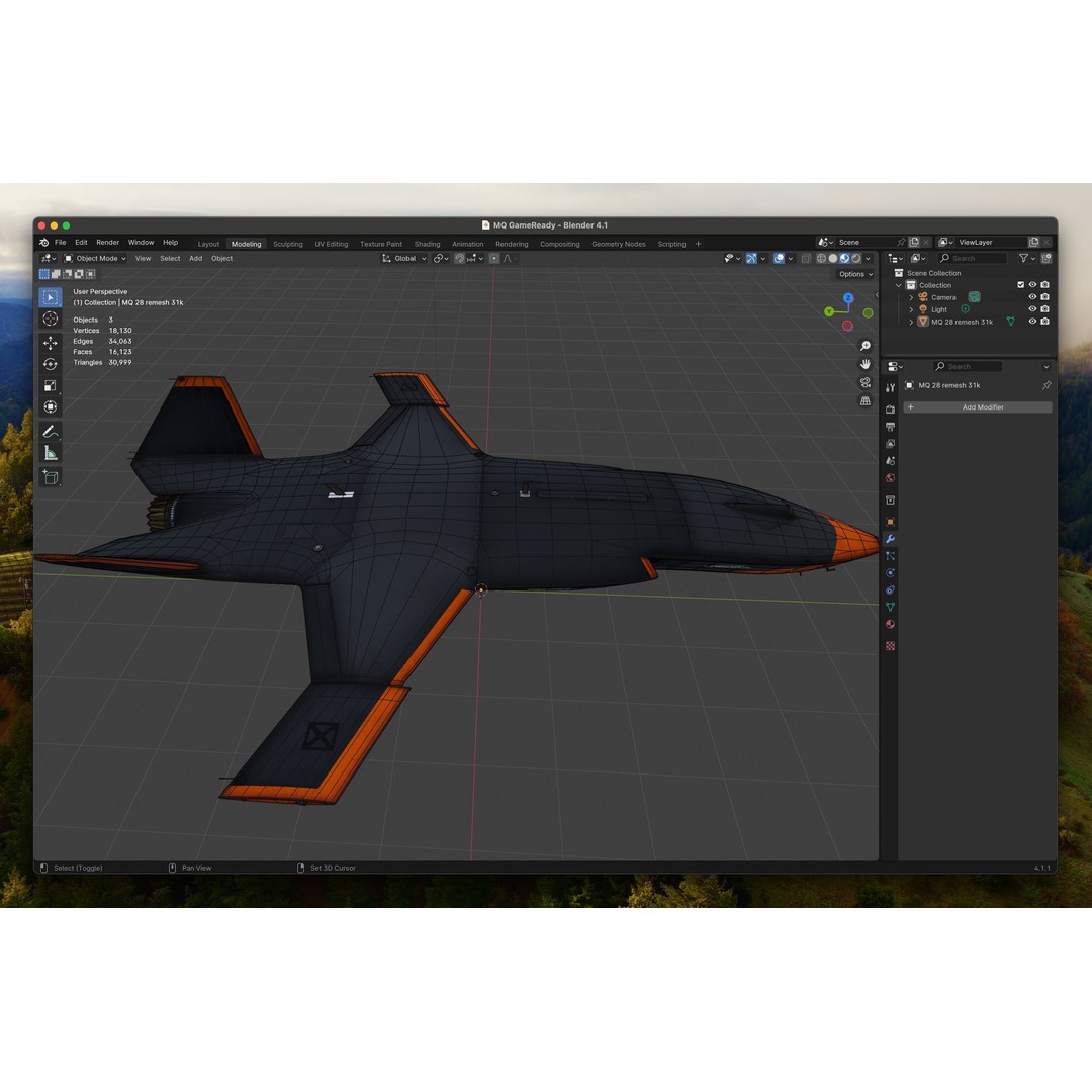 Boeing MQ-28 Ghost Bat 3D Model – Low Poly Game Ready Drone, FBX - View 23