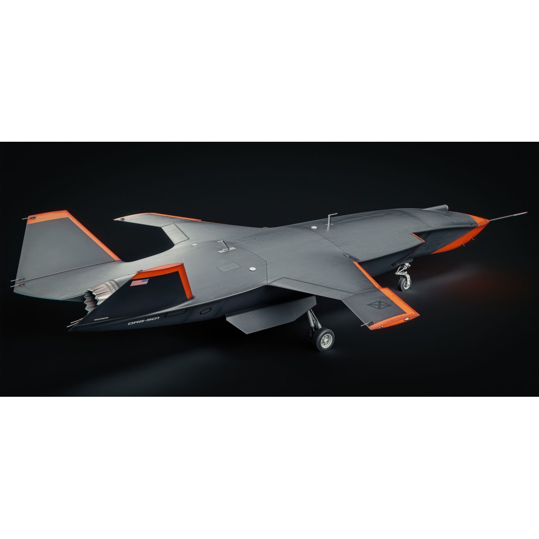 Boeing MQ-28 Ghost Bat 3D Model – Low Poly Game Ready Drone, FBX - View 4
