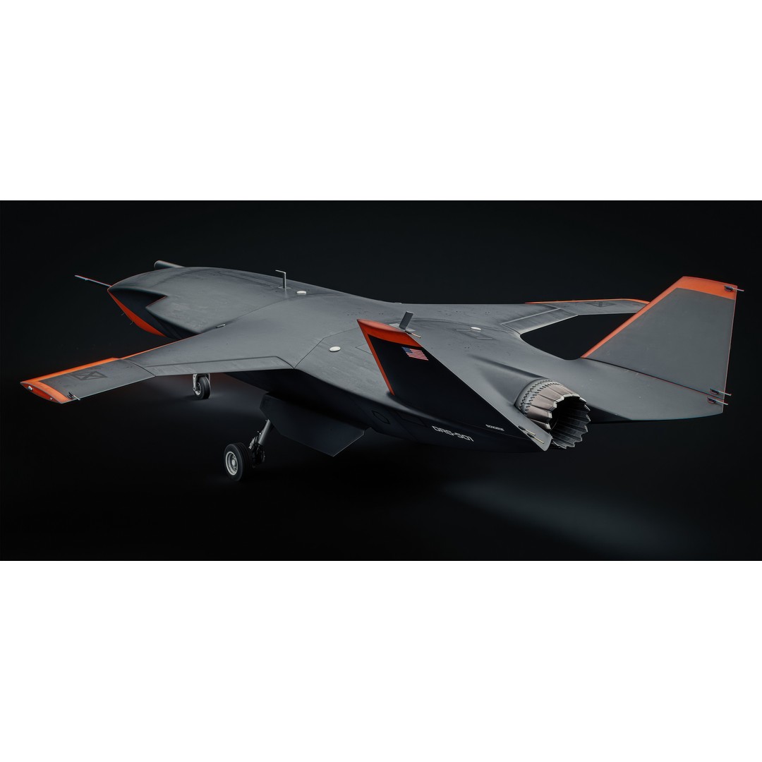 Boeing MQ-28 Ghost Bat 3D Model – Low Poly Game Ready Drone, FBX - View 6