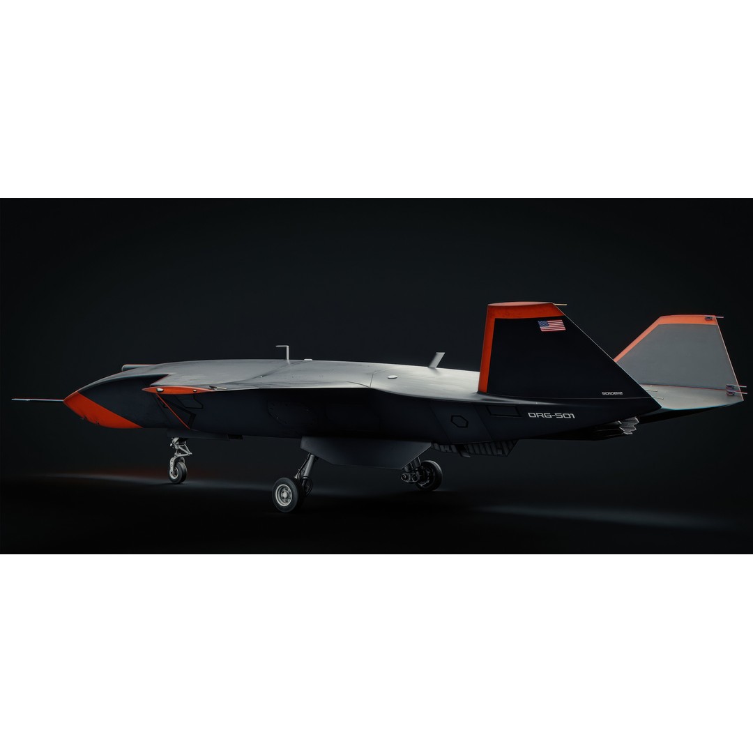 Boeing MQ-28 Ghost Bat 3D Model – Low Poly Game Ready Drone, FBX - View 8