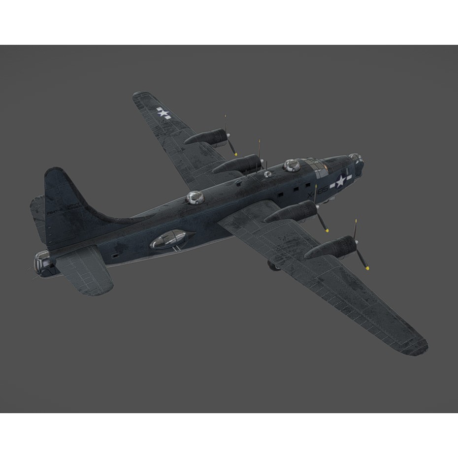 PB4Y-2 Privateer 3D Model – Low Poly Game Asset, FBX, OBJ, Blender - View 11