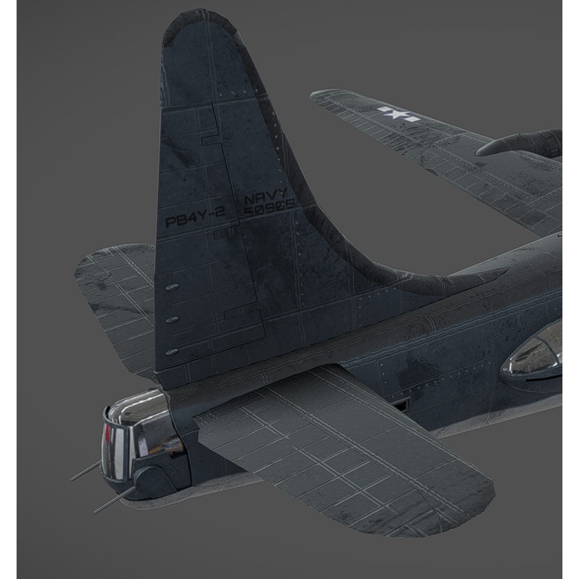 PB4Y-2 Privateer 3D Model – Low Poly Game Asset, FBX, OBJ, Blender - View 12