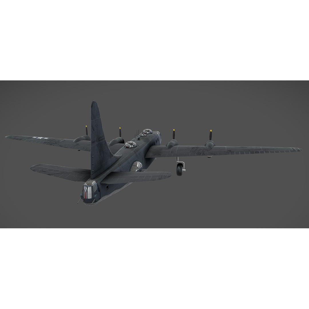 PB4Y-2 Privateer 3D Model – Low Poly Game Asset, FBX, OBJ, Blender - View 13