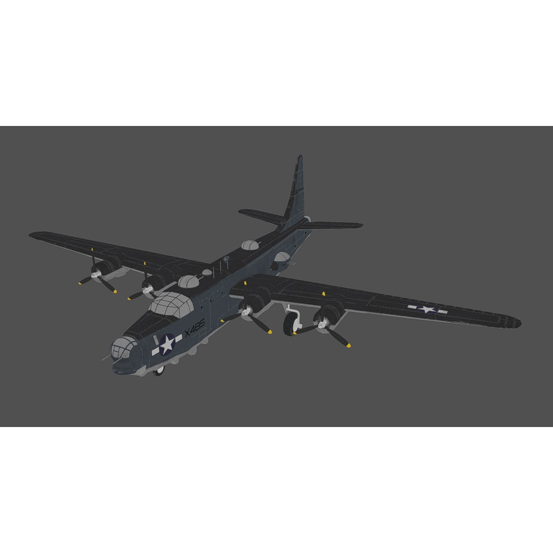 PB4Y-2 Privateer 3D Model – Low Poly Game Asset, FBX, OBJ, Blender - View 14