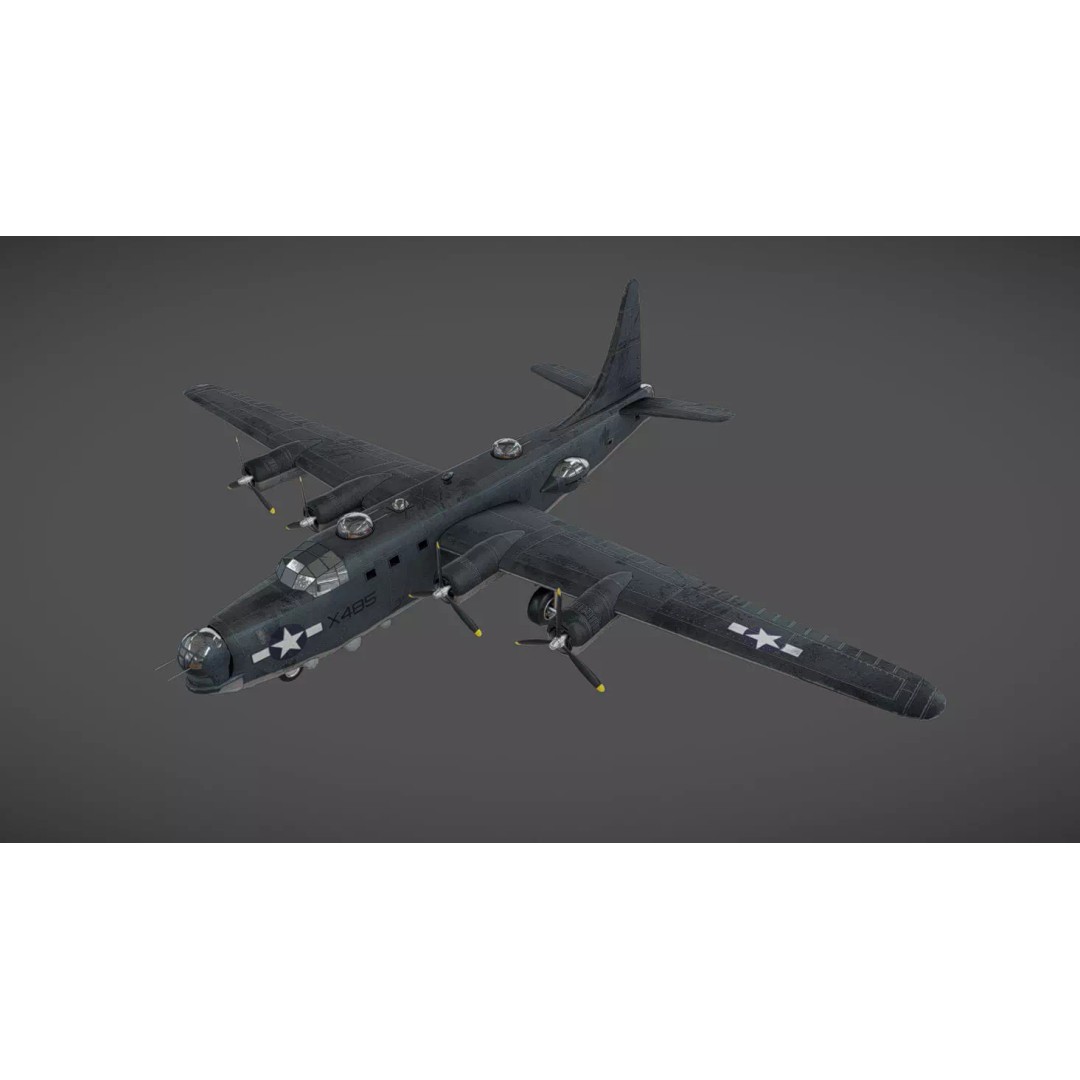 PB4Y-2 Privateer 3D Model – Low Poly Game Asset, FBX, OBJ, Blender - View 2