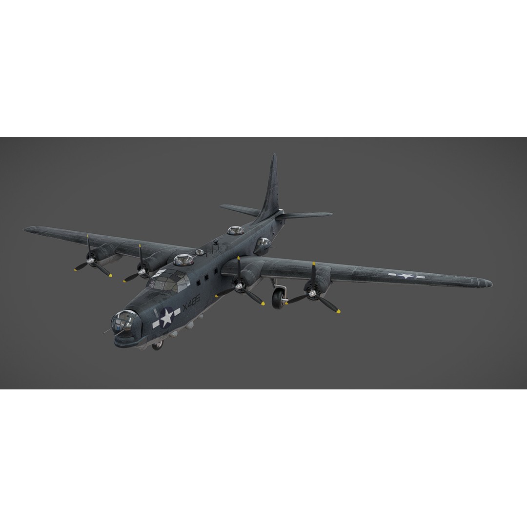 PB4Y-2 Privateer 3D Model – Low Poly Game Asset, FBX, OBJ, Blender - View 4