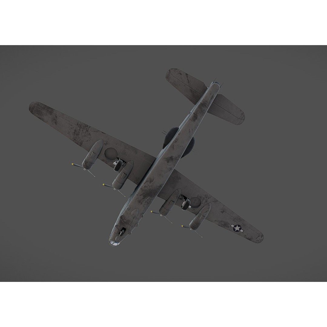 PB4Y-2 Privateer 3D Model – Low Poly Game Asset, FBX, OBJ, Blender - View 5