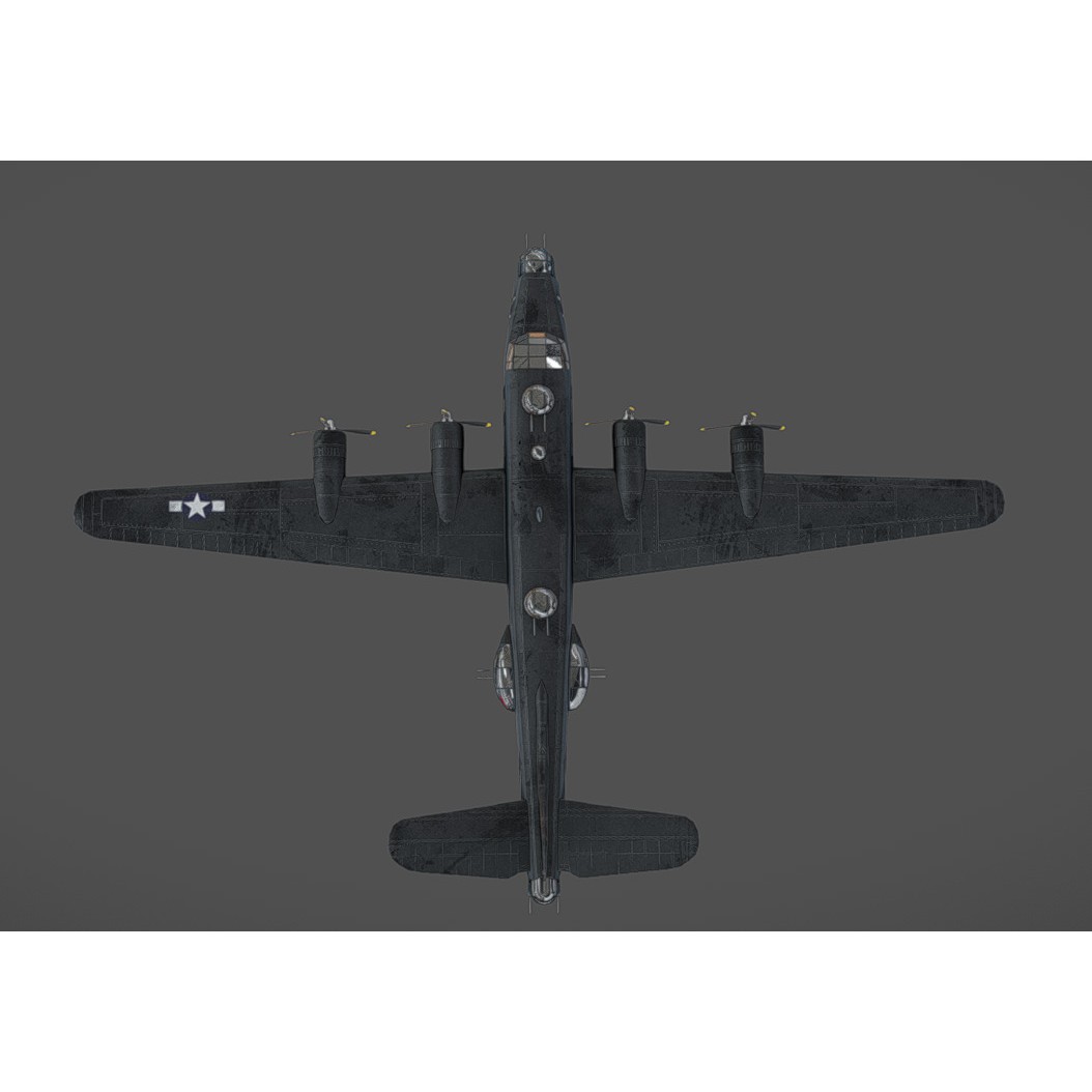 PB4Y-2 Privateer 3D Model – Low Poly Game Asset, FBX, OBJ, Blender - View 6