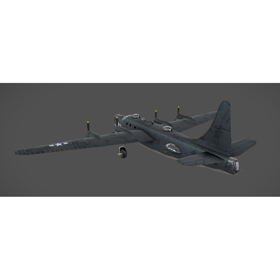 PB4Y-2 Privateer 3D Model – Low Poly Game Asset, FBX, OBJ, Blender - View 8