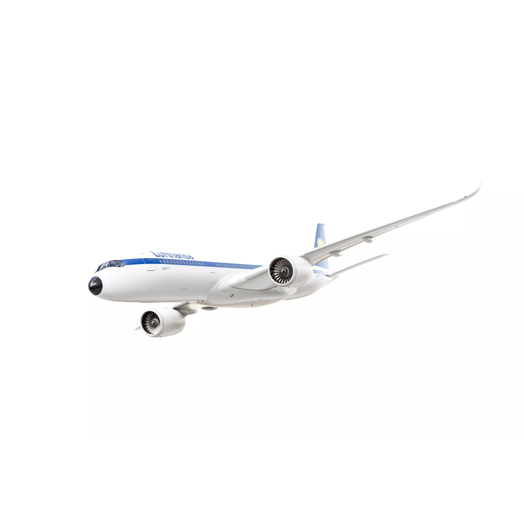 Airbus A350-900 3D Model – Lufthansa Retro Aircraft, Blender