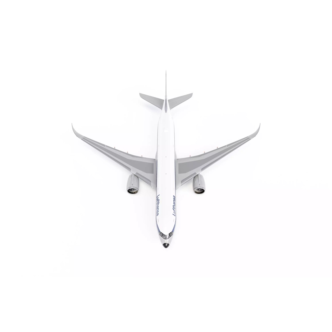 Airbus A350-900 3D Model – Lufthansa Retro Aircraft, Blender - View 7