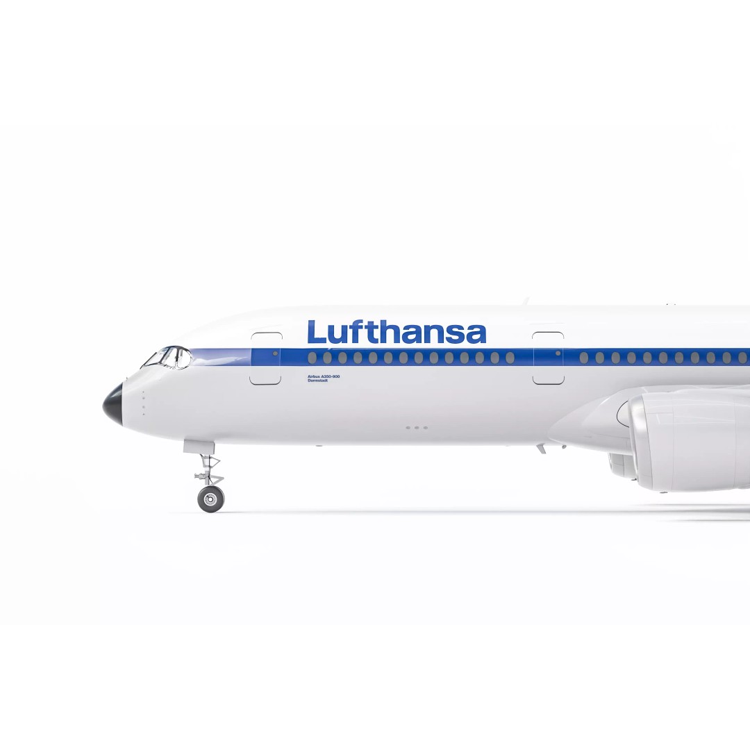 Airbus A350-900 3D Model – Lufthansa Retro Aircraft, Blender - View 8