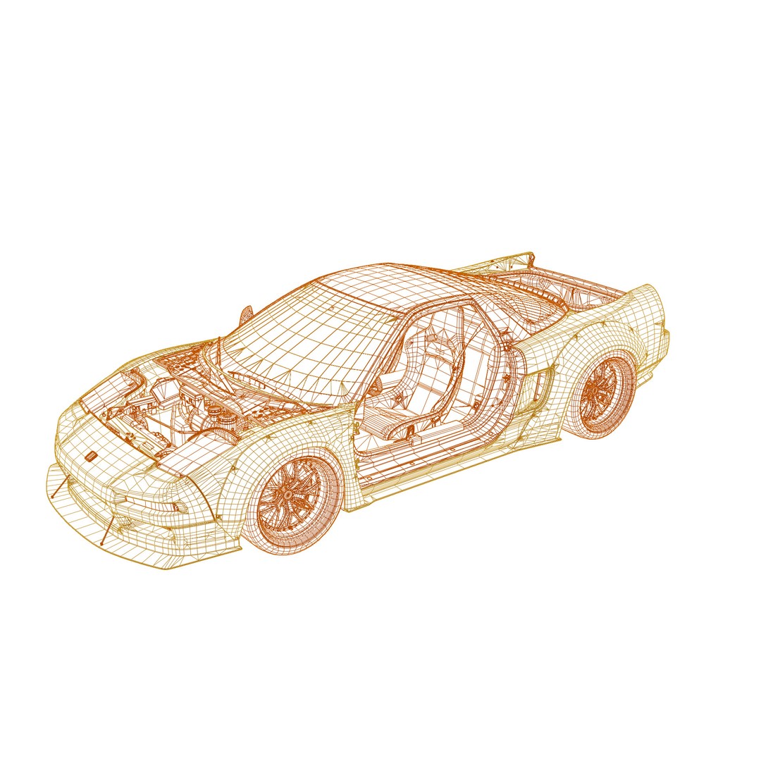 Honda NSX 3D Model – Low Poly Racing Car, PBR Textures, FBX - View 24