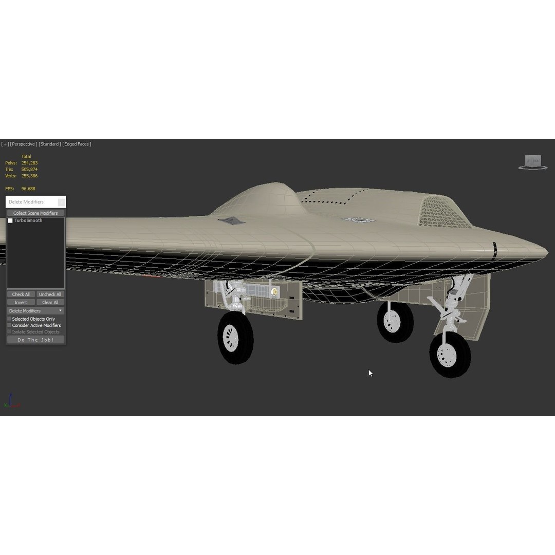 Lockheed Martin RQ-170 Sentinel UAV Drone 3D Model – PBR Textured, Game Ready Formats - View 12