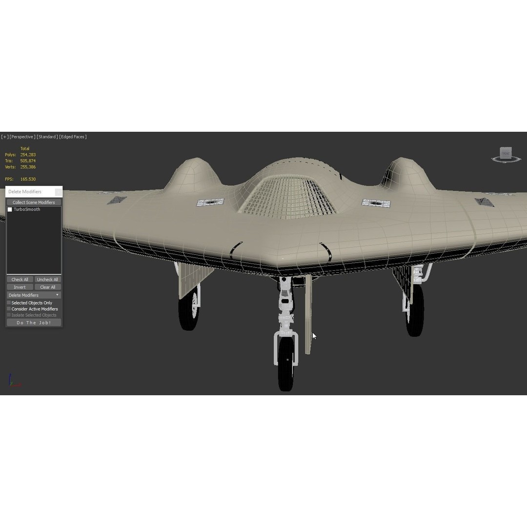 Lockheed Martin RQ-170 Sentinel UAV Drone 3D Model – PBR Textured, Game Ready Formats - View 9