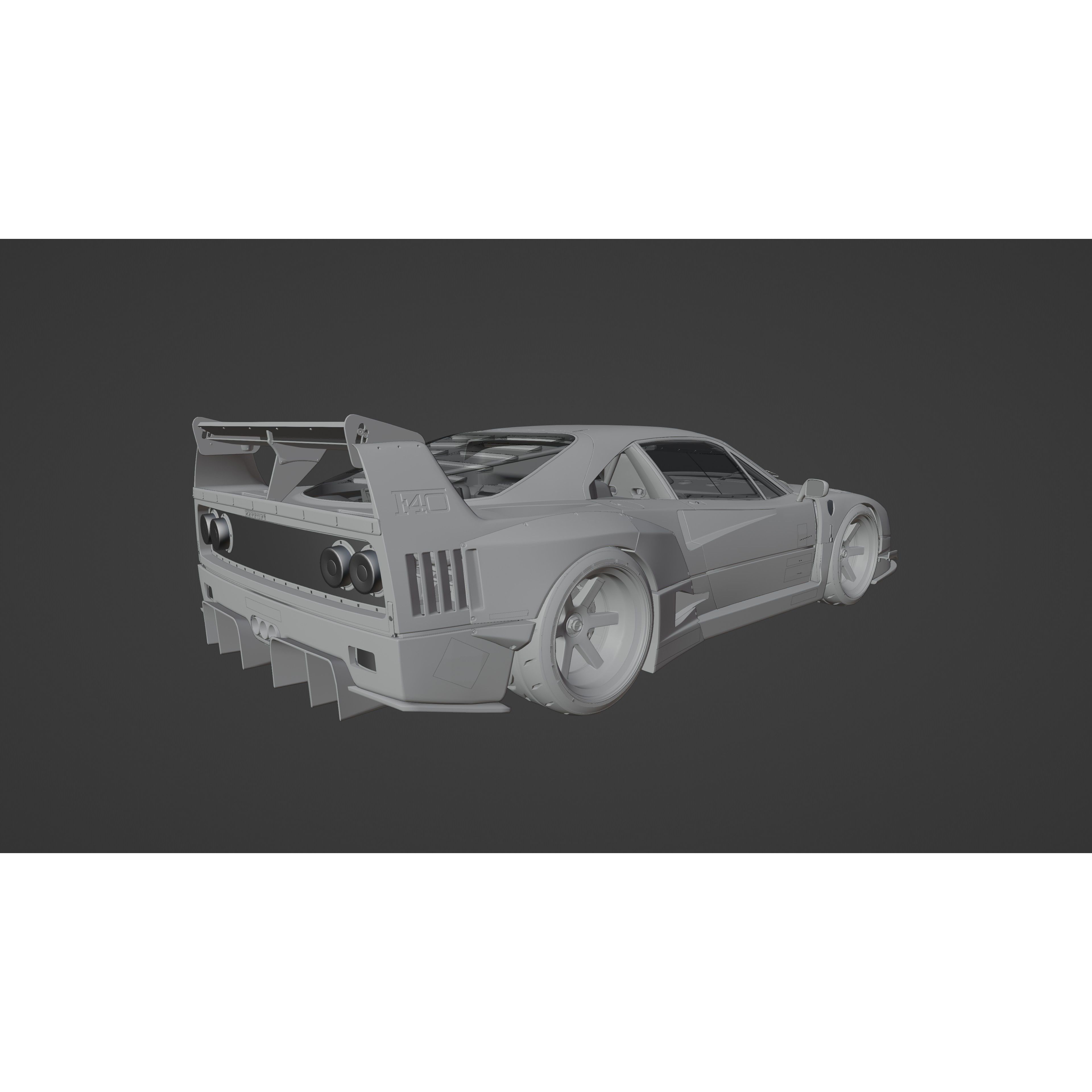 Ferrari F40 Liberty Walk - Game-Ready 3D Model - View 15