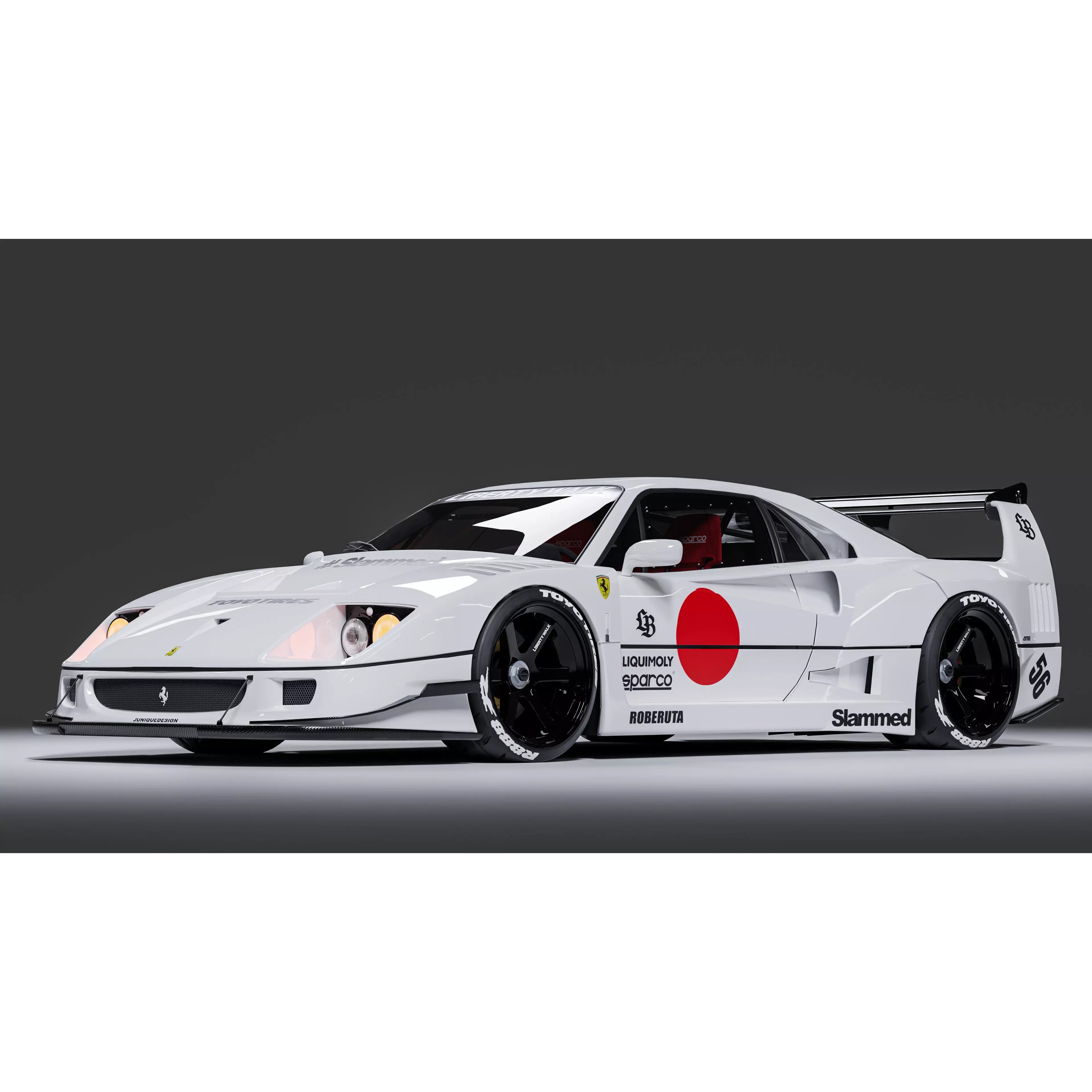 Ferrari F40 Liberty Walk - Game-Ready 3D Model - View 2