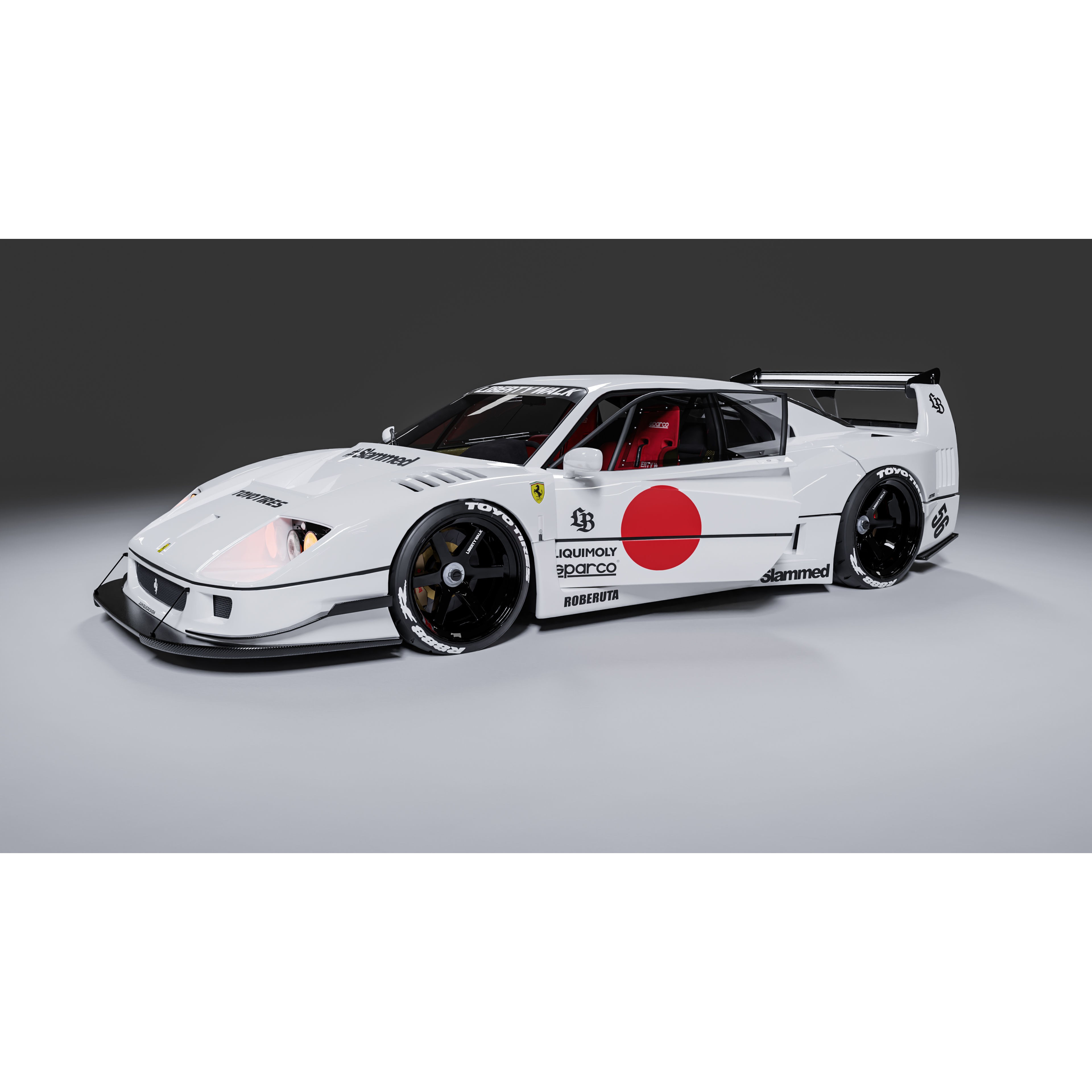 Ferrari F40 Liberty Walk - Game-Ready 3D Model - View 22