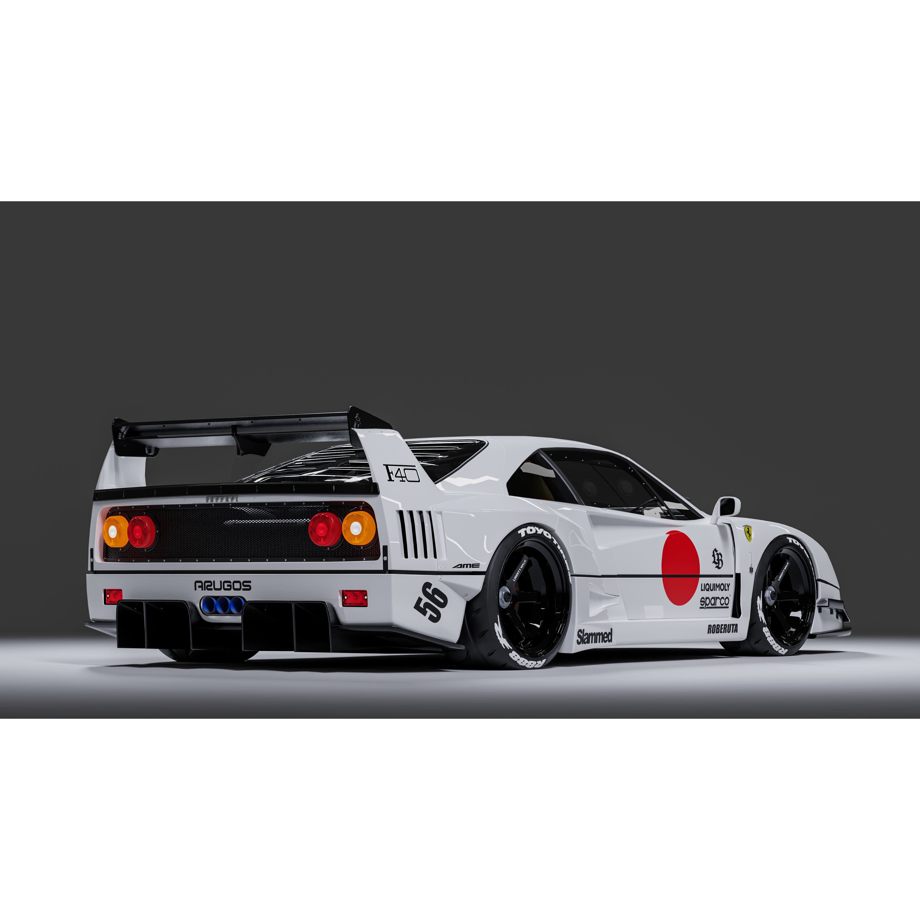 Ferrari F40 Liberty Walk - Game-Ready 3D Model - View 3
