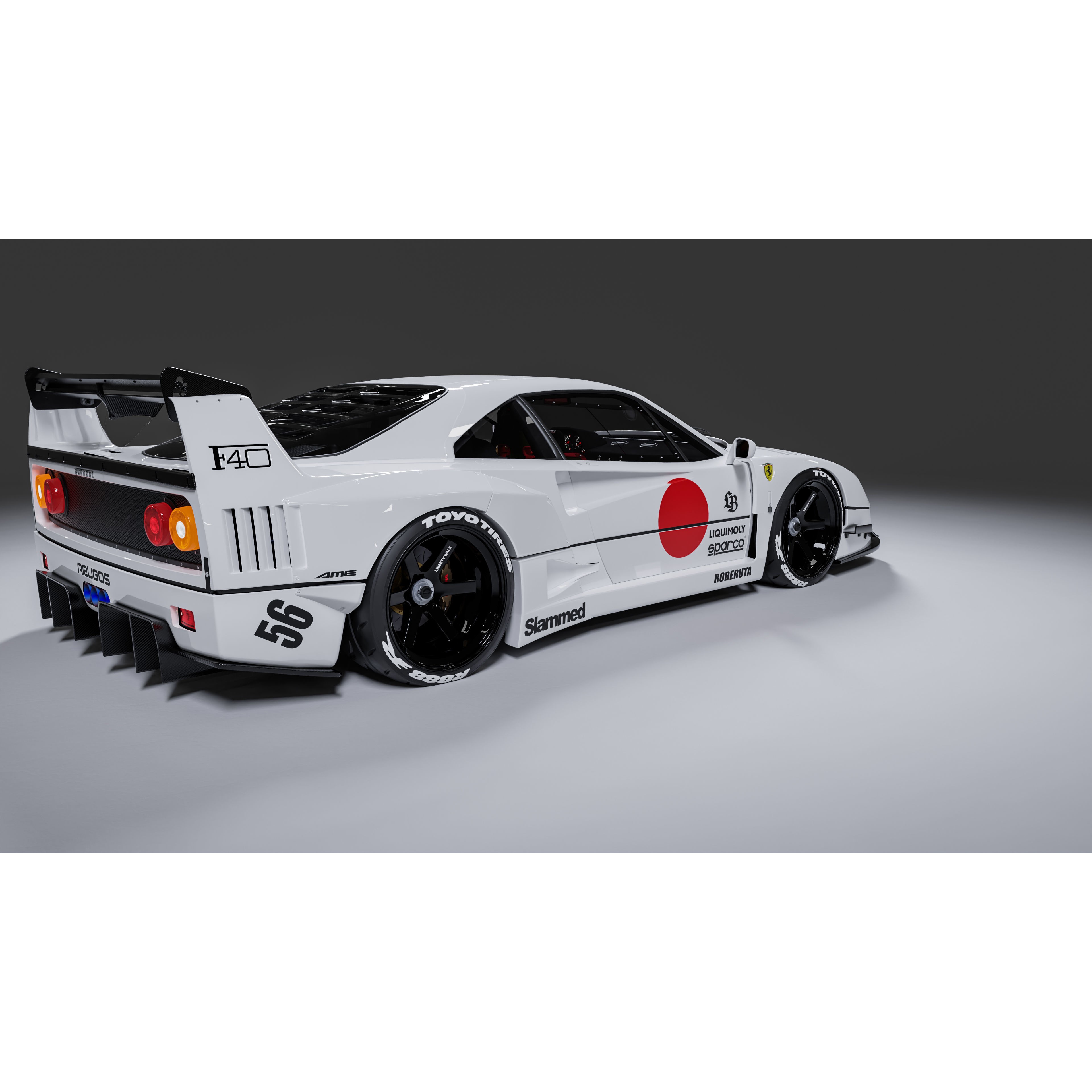 Ferrari F40 Liberty Walk - Game-Ready 3D Model - View 30