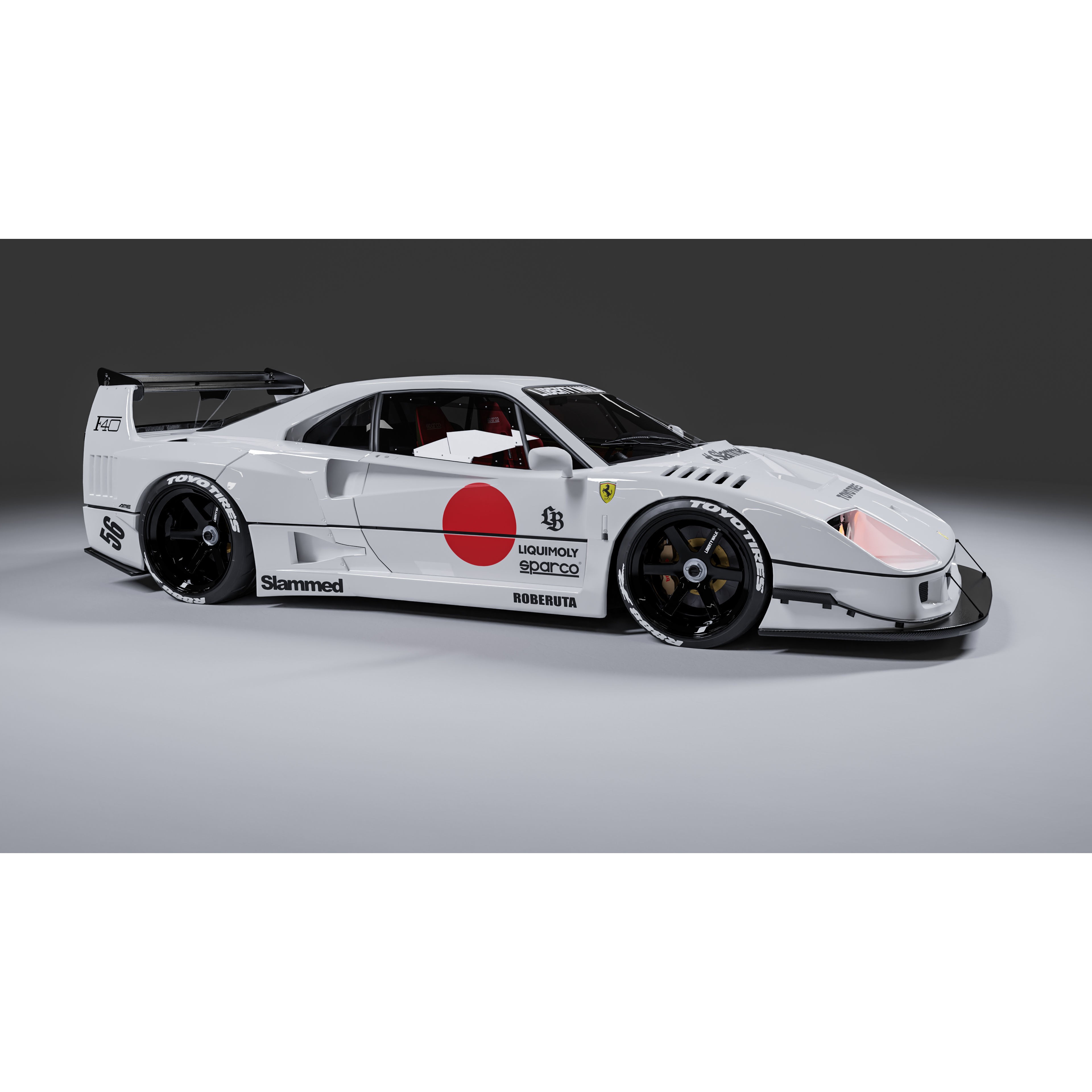 Ferrari F40 Liberty Walk - Game-Ready 3D Model - View 33