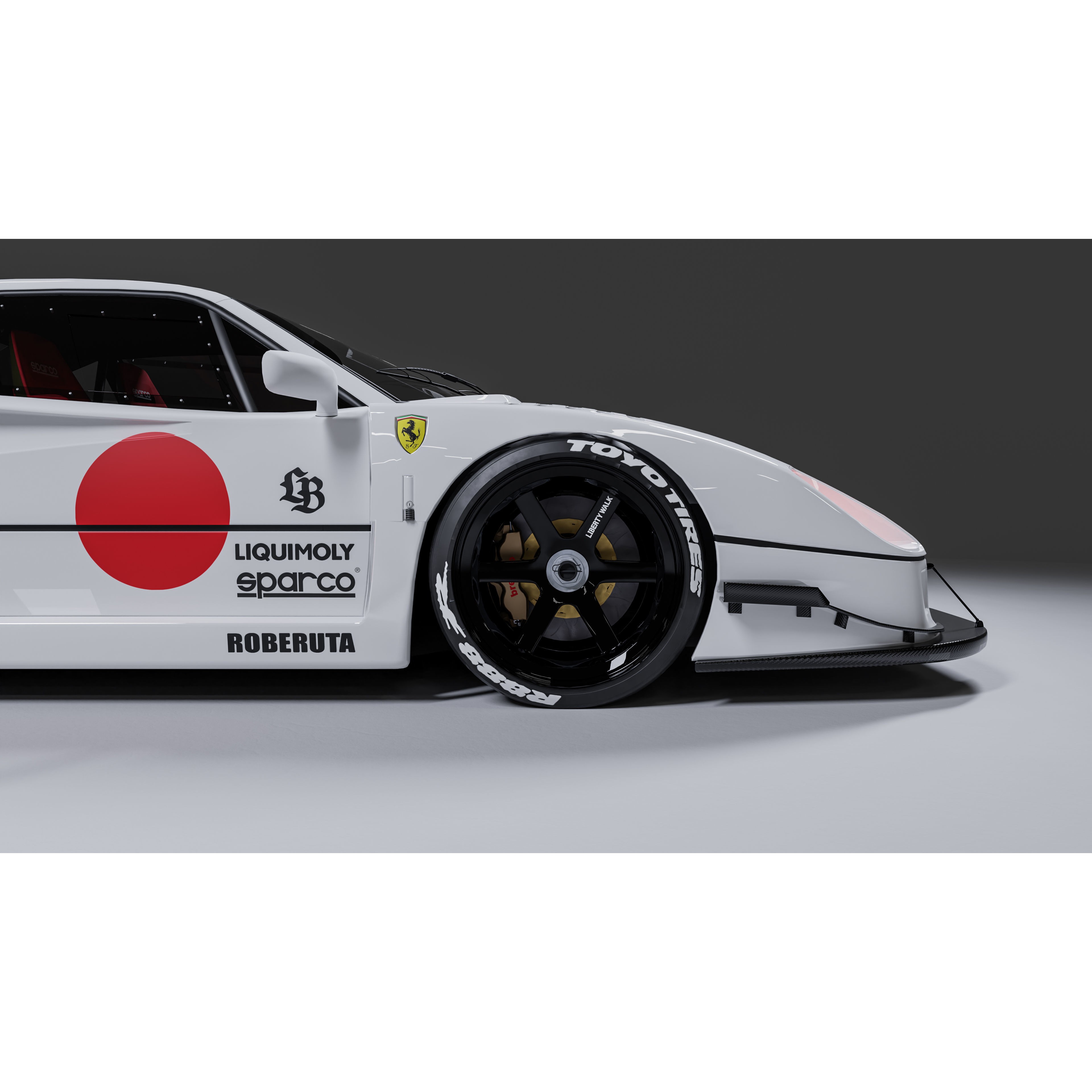 Ferrari F40 Liberty Walk - Game-Ready 3D Model - View 6