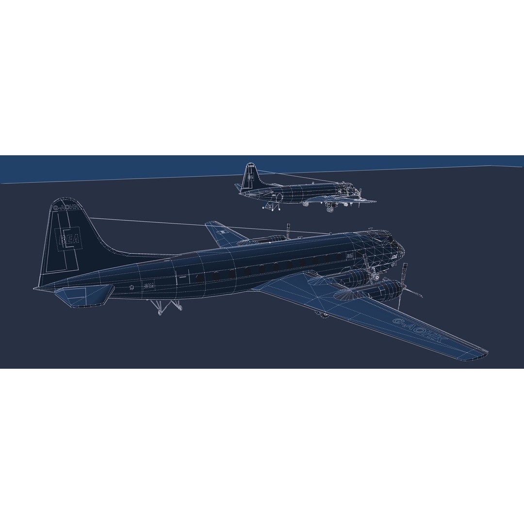 Vickers Viscount V700 & V800 3D Model – Detailed Aircraft, PBR Textures