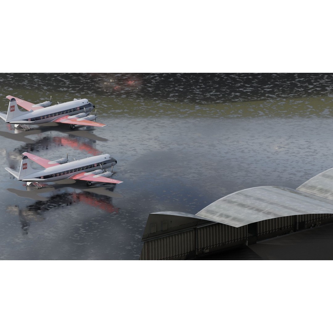 Vickers Viscount V700 & V800 3D Model – Detailed Aircraft, PBR Textures - View 10