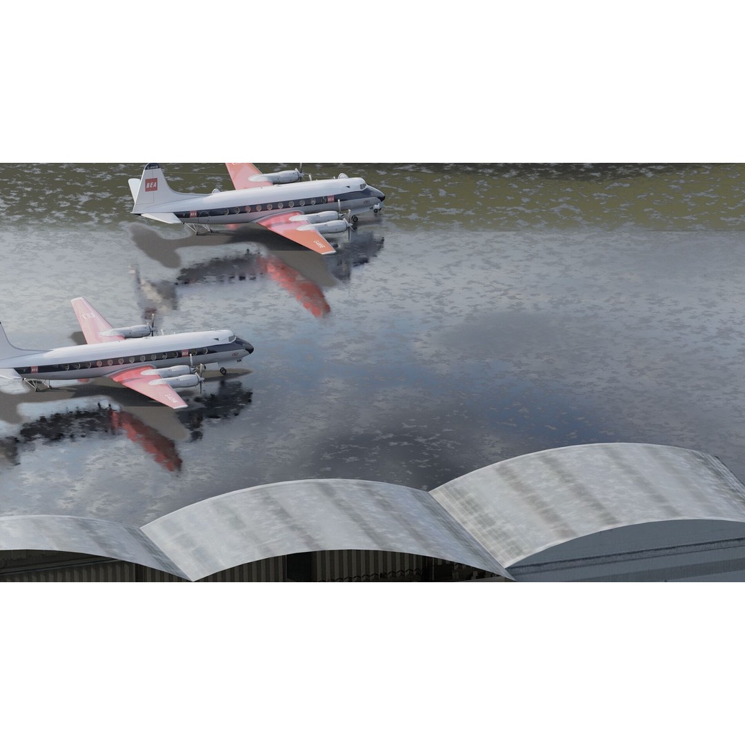 Vickers Viscount V700 & V800 3D Model – Detailed Aircraft, PBR Textures - View 11