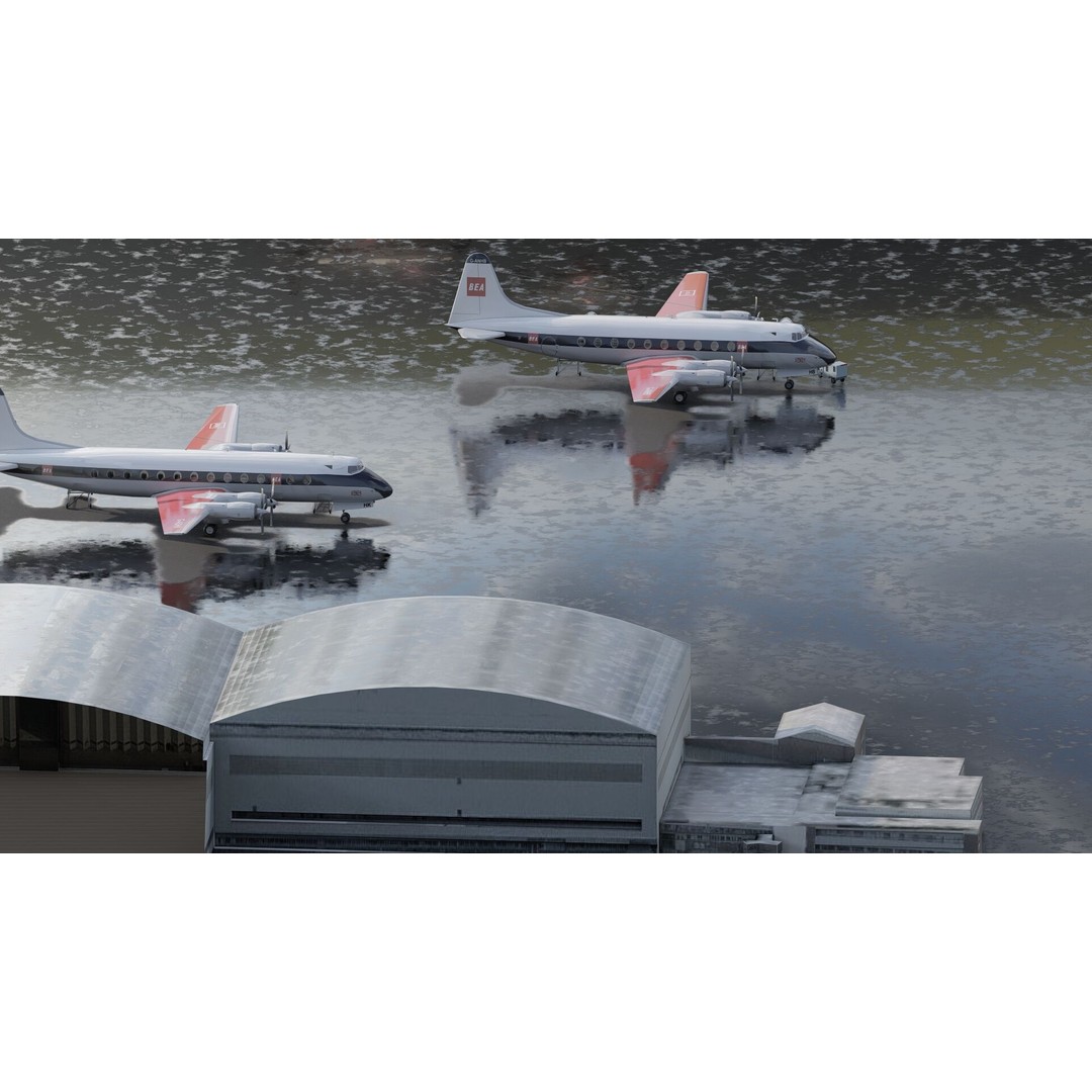 Vickers Viscount V700 & V800 3D Model – Detailed Aircraft, PBR Textures - View 12