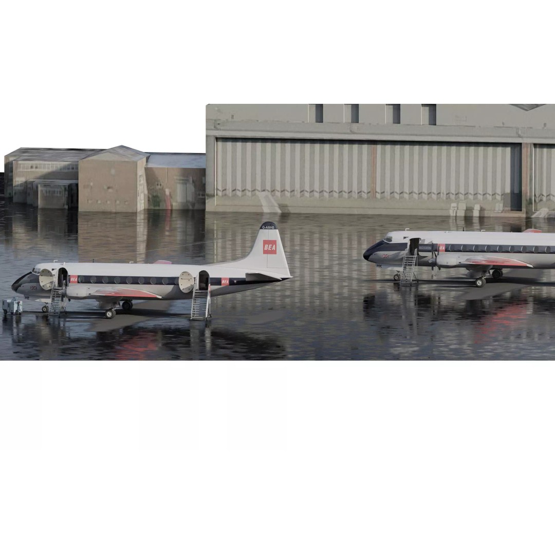 Vickers Viscount V700 & V800 3D Model – Detailed Aircraft, PBR Textures - View 2