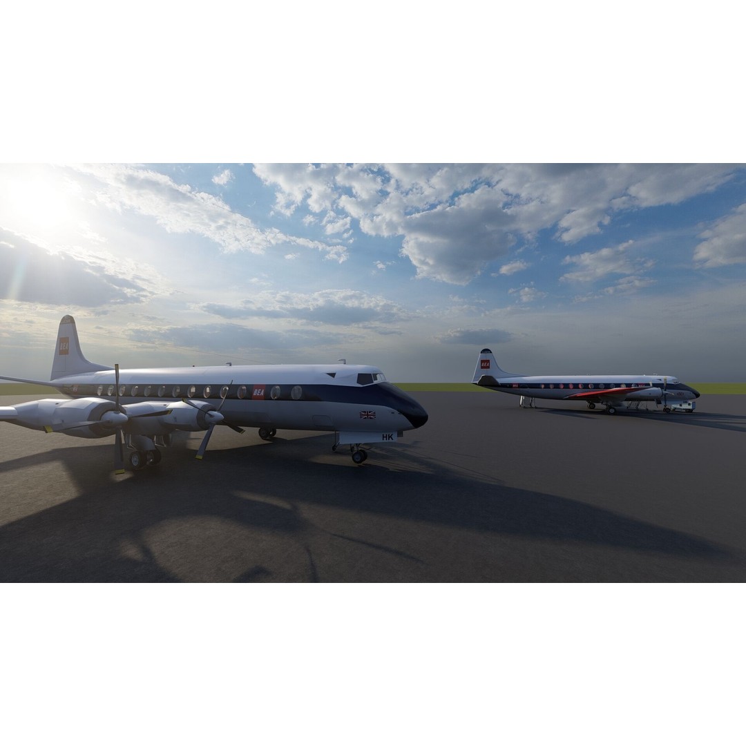 Vickers Viscount V700 & V800 3D Model – Detailed Aircraft, PBR Textures - View 27