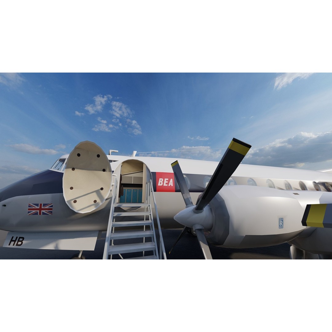 Vickers Viscount V700 & V800 3D Model – Detailed Aircraft, PBR Textures - View 28
