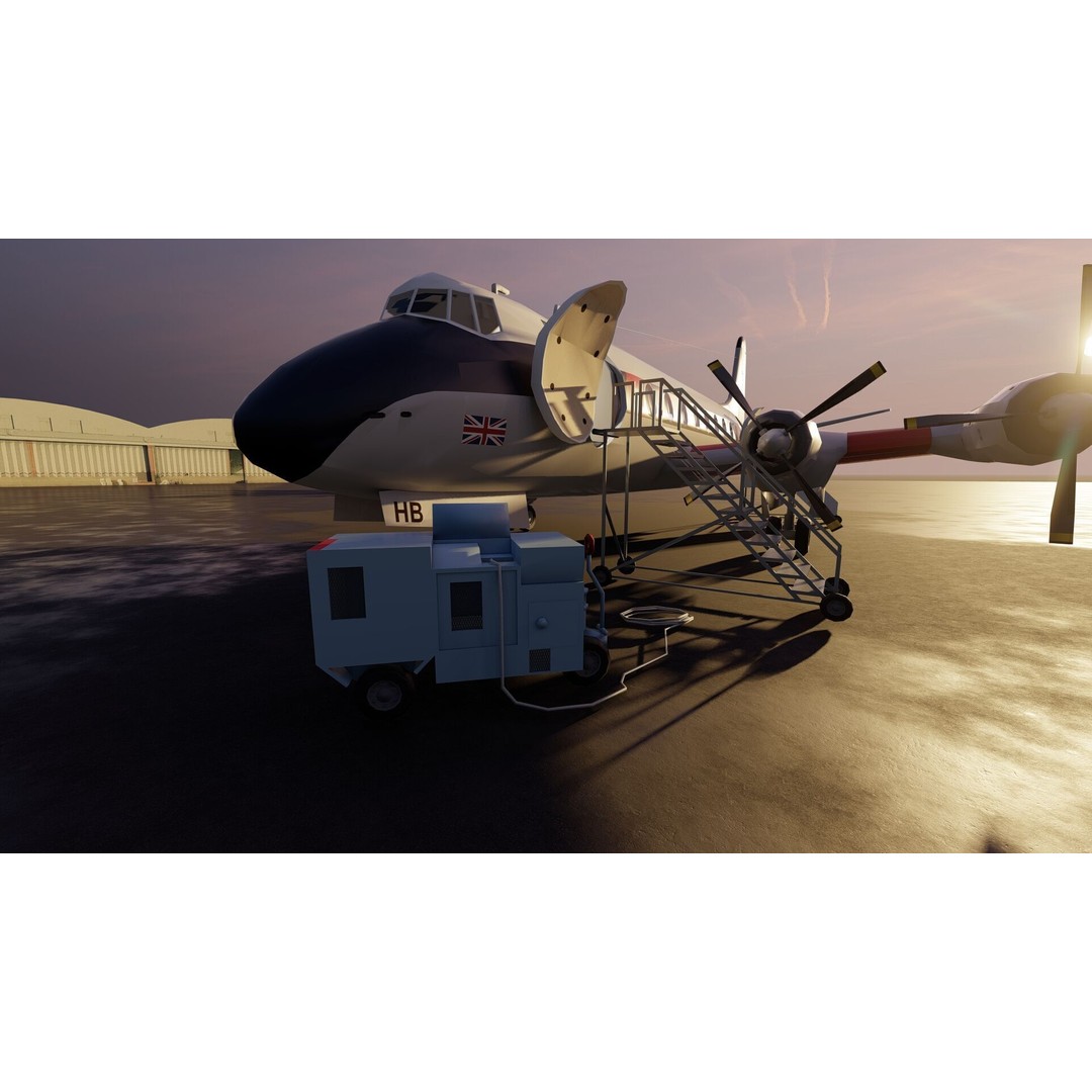 Vickers Viscount V700 & V800 3D Model – Detailed Aircraft, PBR Textures - View 39