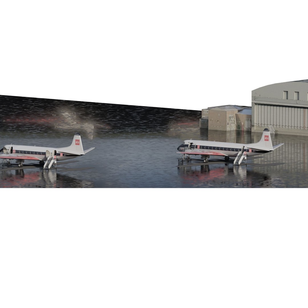 Vickers Viscount V700 & V800 3D Model – Detailed Aircraft, PBR Textures - View 4