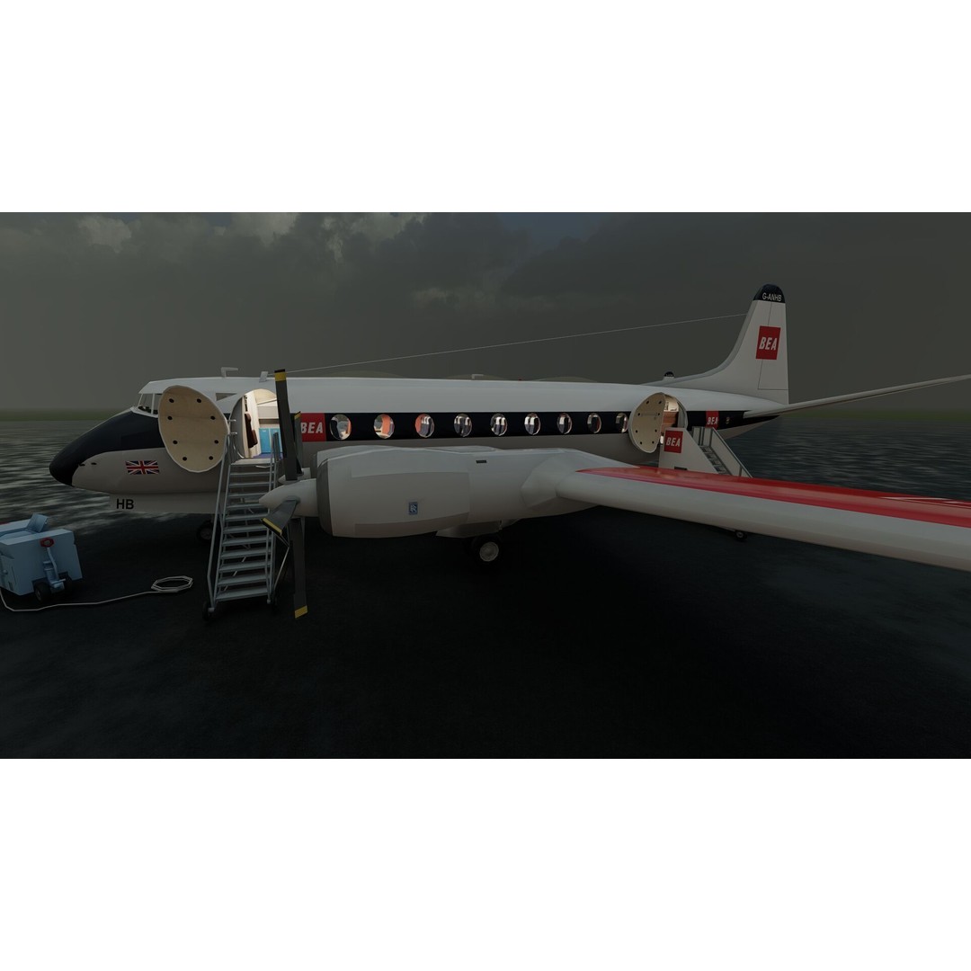 Vickers Viscount V700 & V800 3D Model – Detailed Aircraft, PBR Textures - View 43